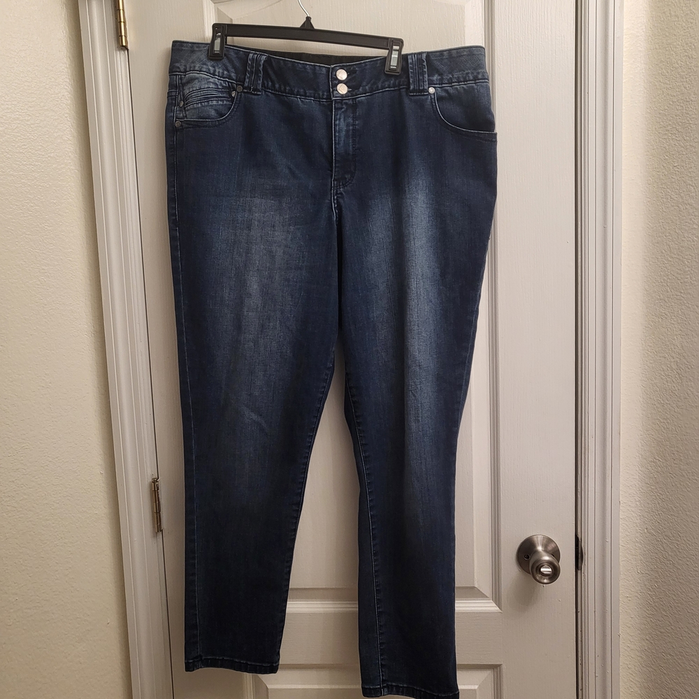 Lane Bryant Women's Straight Leg Jeans - Dark Blue